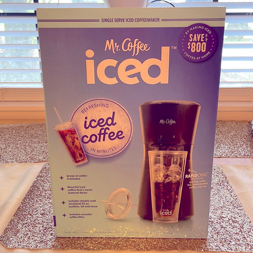 Mr. Coffee iced coffee maker with rapid chill cup included. BRAND NEW!